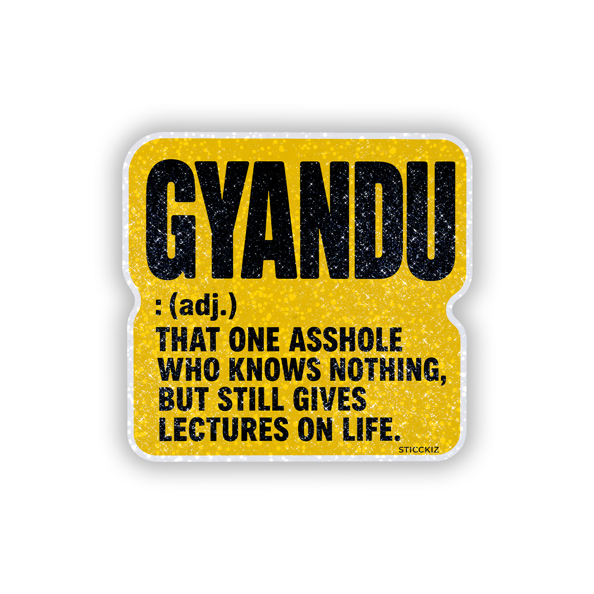 Gyandu meaning Glitter Sticker - main