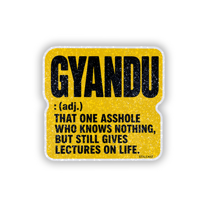 Gyandu meaning Glitter Sticker - main
