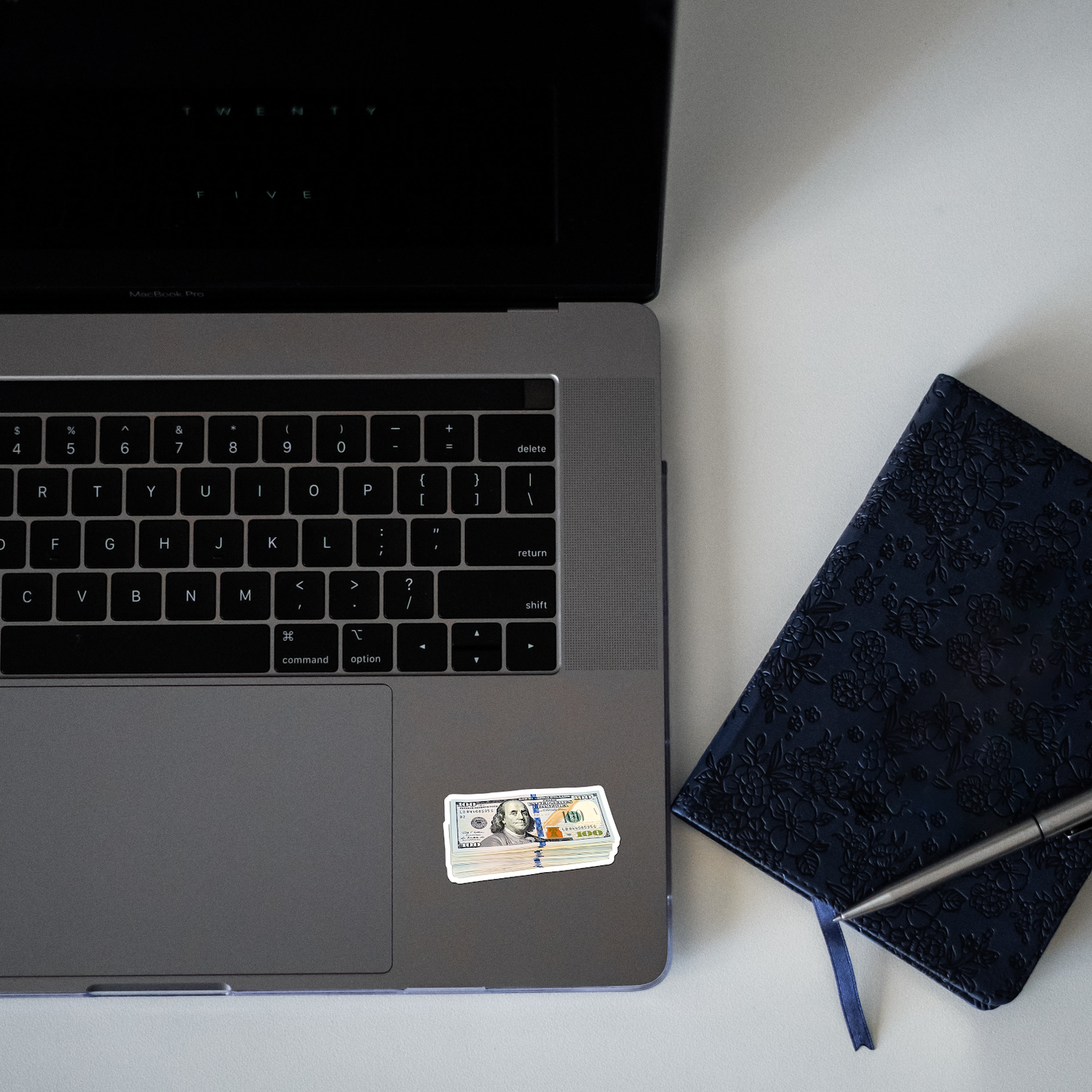 Dollar Bill Sticker laptop mockup