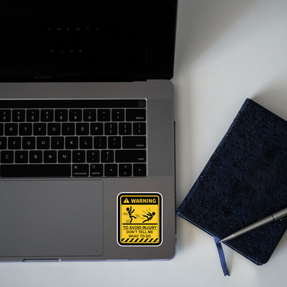 Warning Dont tell me what to do Sticker laptop mockup