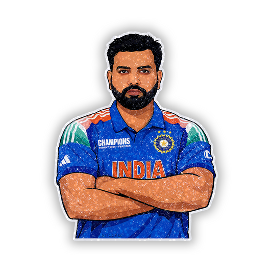 Rohit Sharma Team India Gersey Glitter Sticker - main