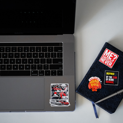 Vroooom Banggg Glitter Sticker - laptop mockup