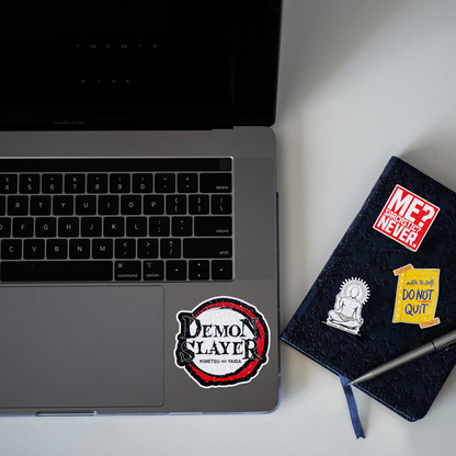 Demon SLayer Logo Glitter Sticker - laptop mockup