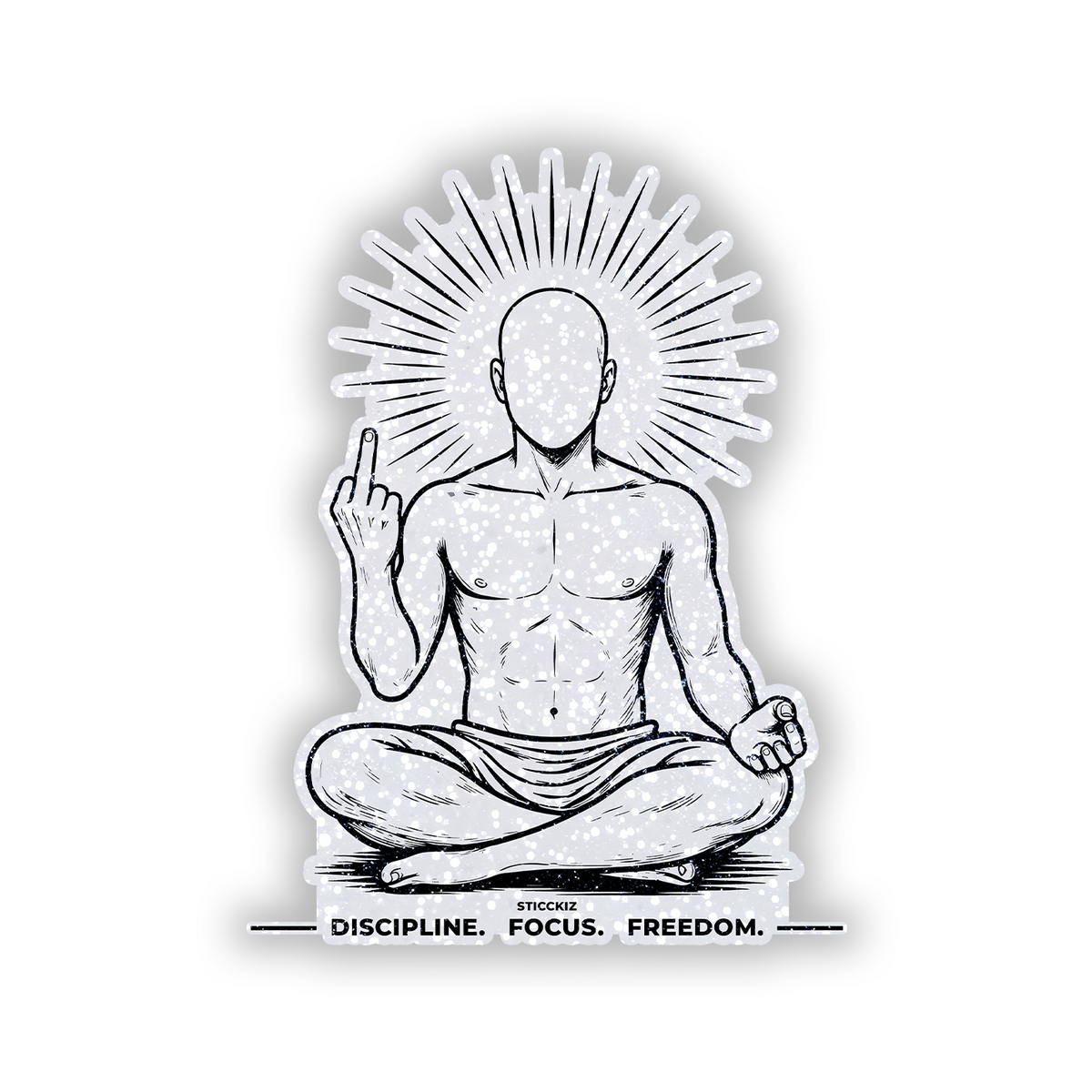 Discipline. Focus. Freedom Glitter Sticker - main