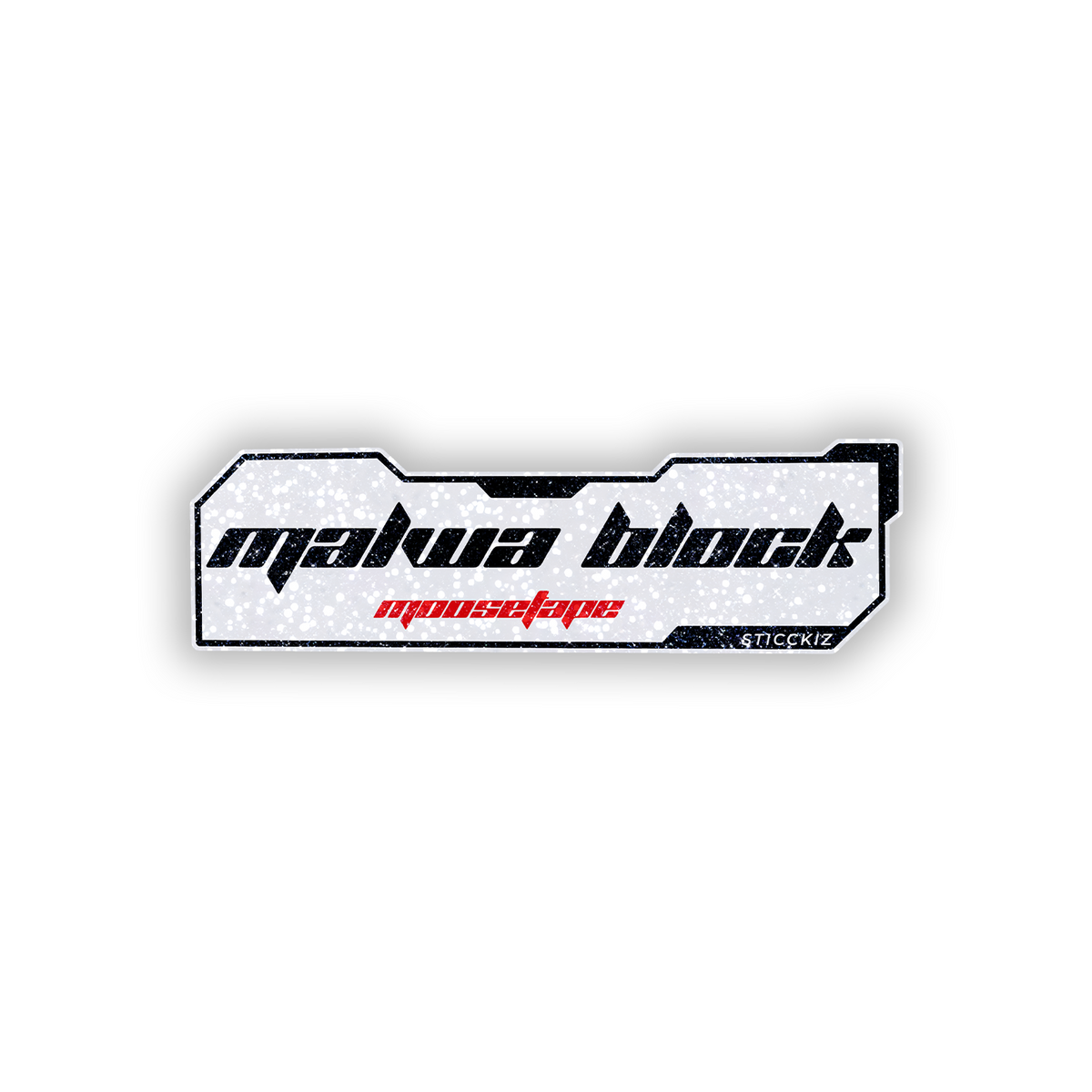 Malwa Block Glitter Sticker - main