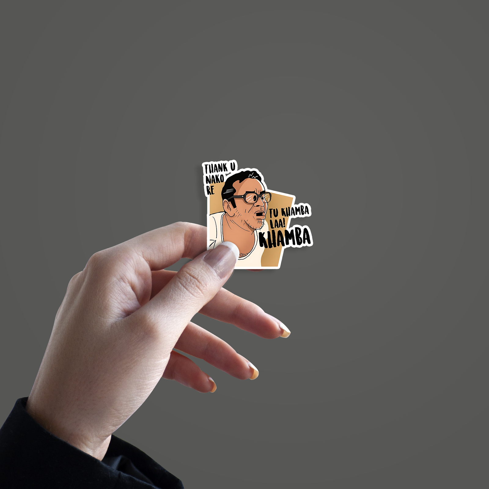 Thank U Nako Re Sticker hand mockup
