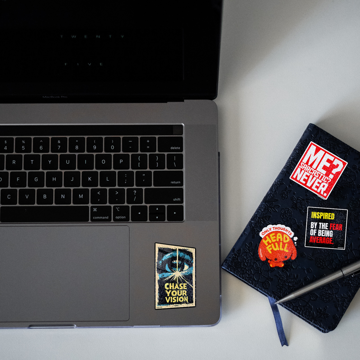 Chase your Vision Glitter Sticker - laptop mockup