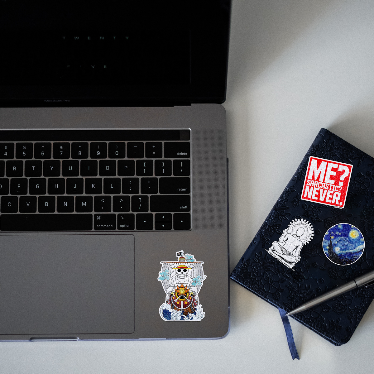 One Piece Anime Iconic Ship Glitter Sticker - laptop mockup