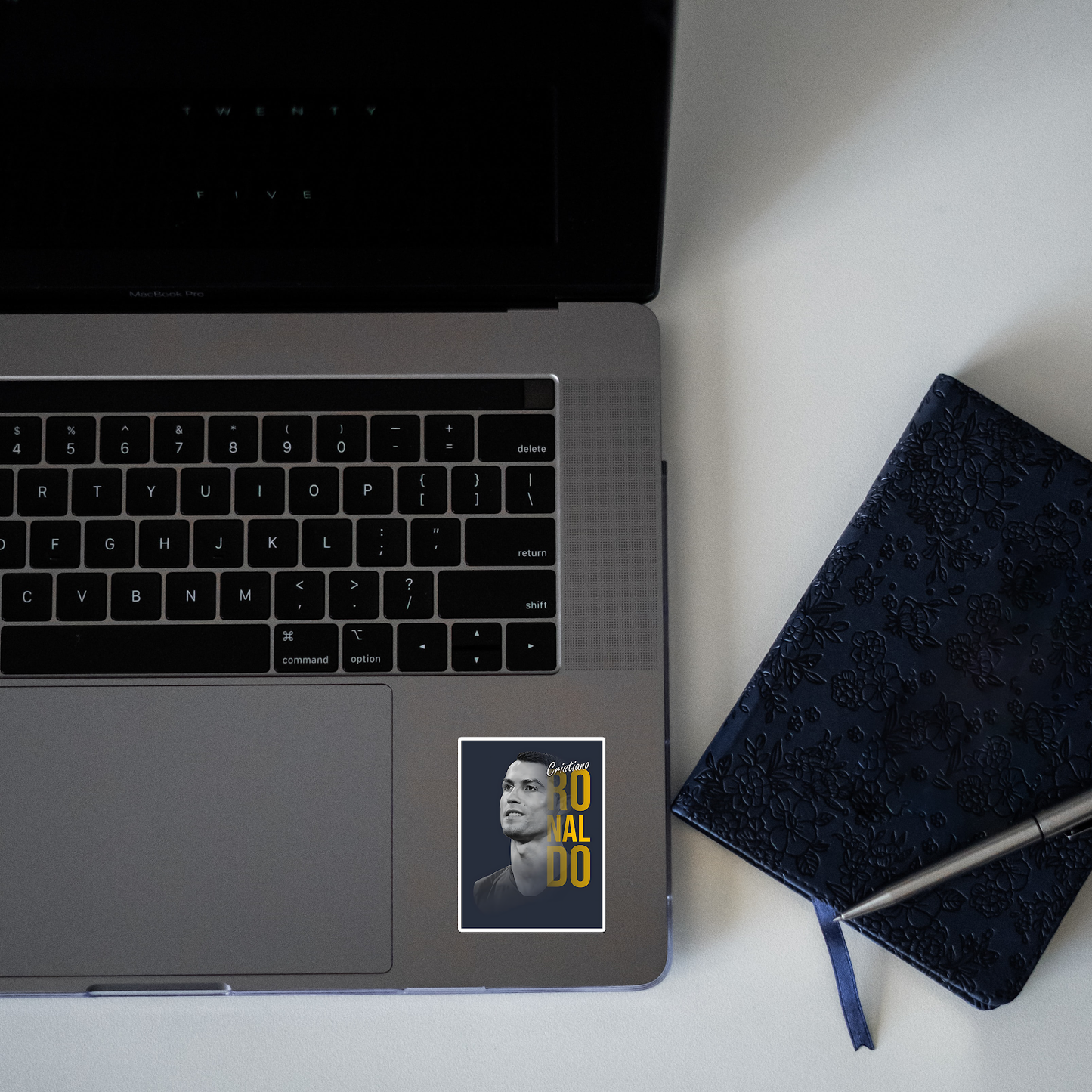 Ronaldo V1 Sticker laptop mockup