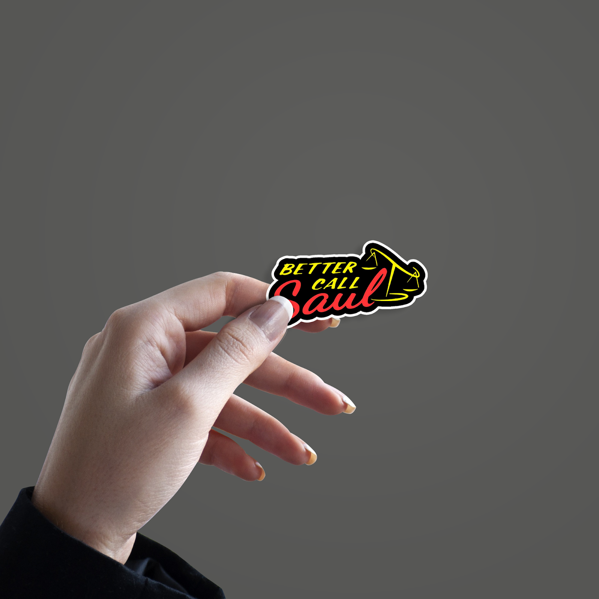 Better Call Saul Sticker hand mockup