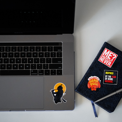 Lord Krishna Glitter Sticker - laptop mockup