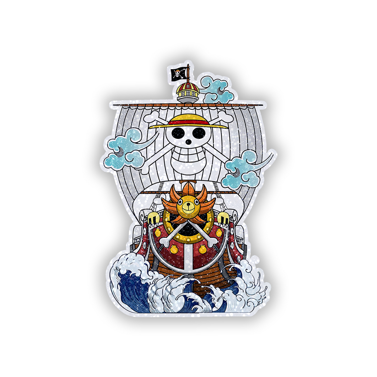 One Piece Anime Iconic Ship Glitter Sticker - main