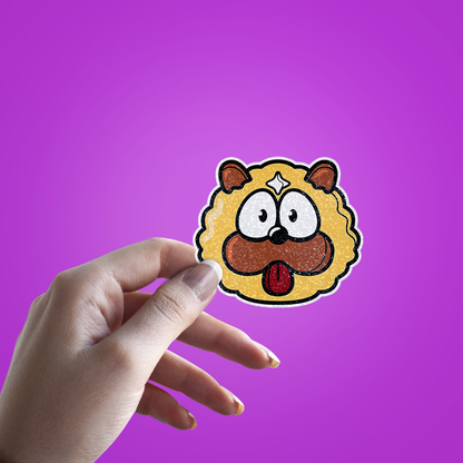 Shishimaru Ninja Hattori Dog Glitter Sticker - hand mockup