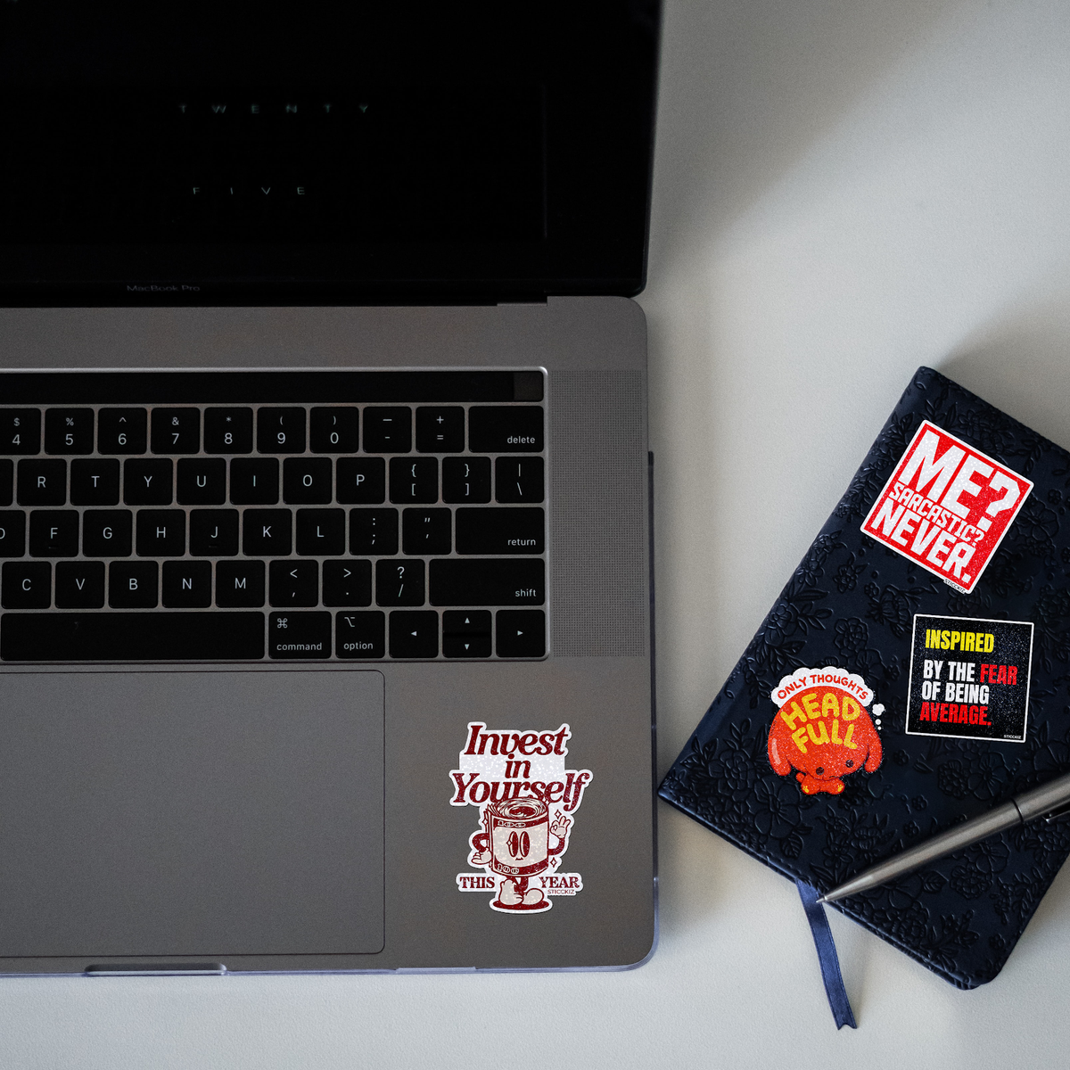 Invest in yourself this year Glitter Sticker - laptop mockup