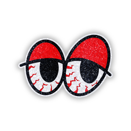 Tired Eyes Glitter Sticker - main