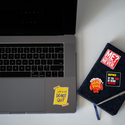 Note to Self Glitter Sticker - laptop mockup