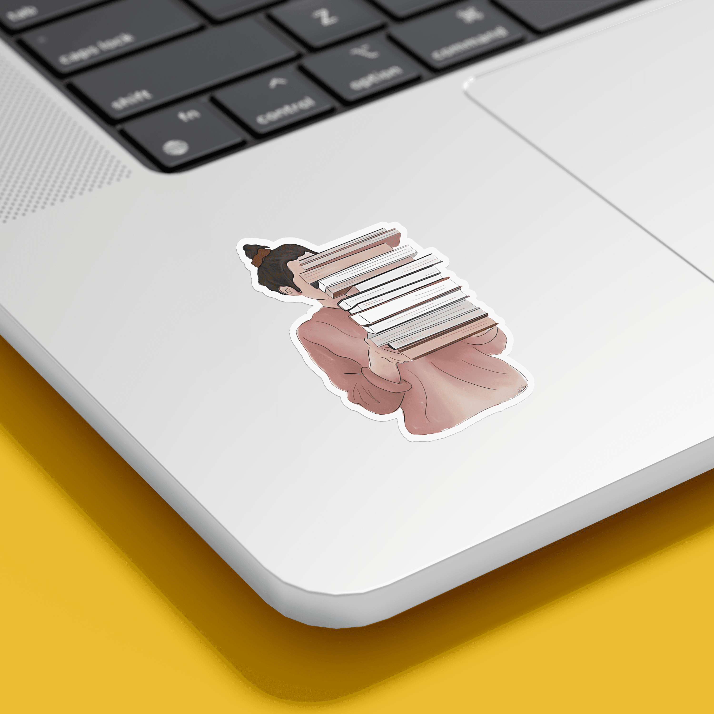 Gril with Book sticker - sticckiz.com