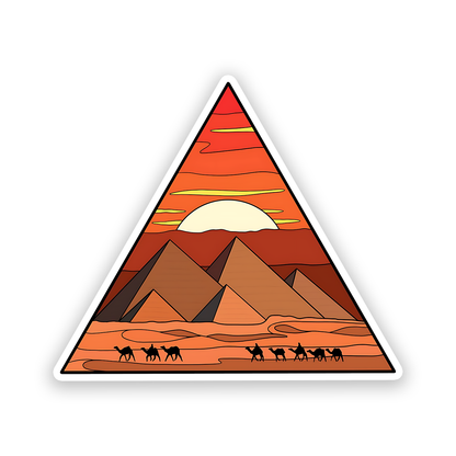 Sunset in Desert in triangle Sticker