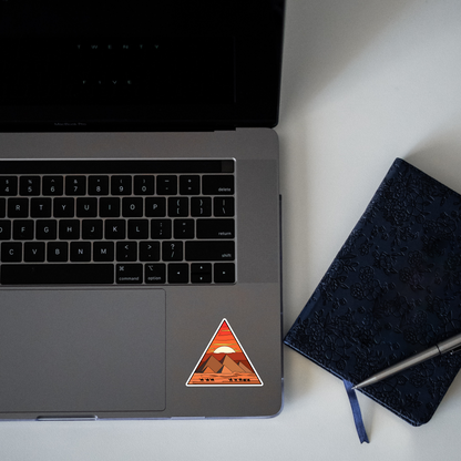 Sunset in Desert in triangle Sticker