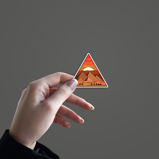 Sunset in Desert in triangle Sticker
