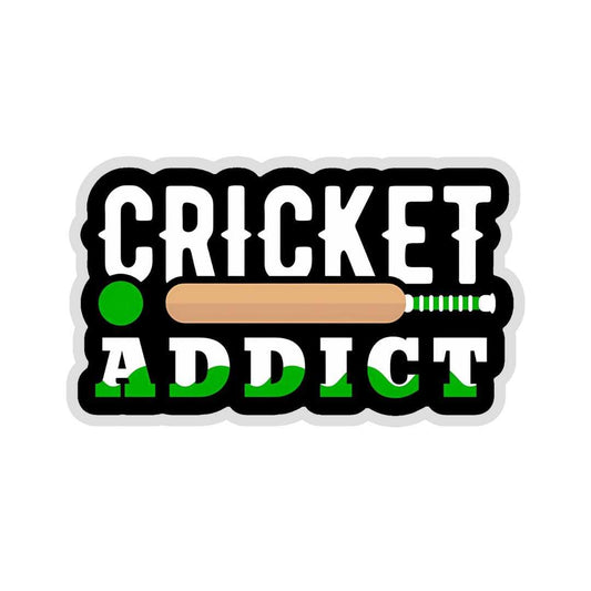 Cricket Addict Sticker - sticckiz.com