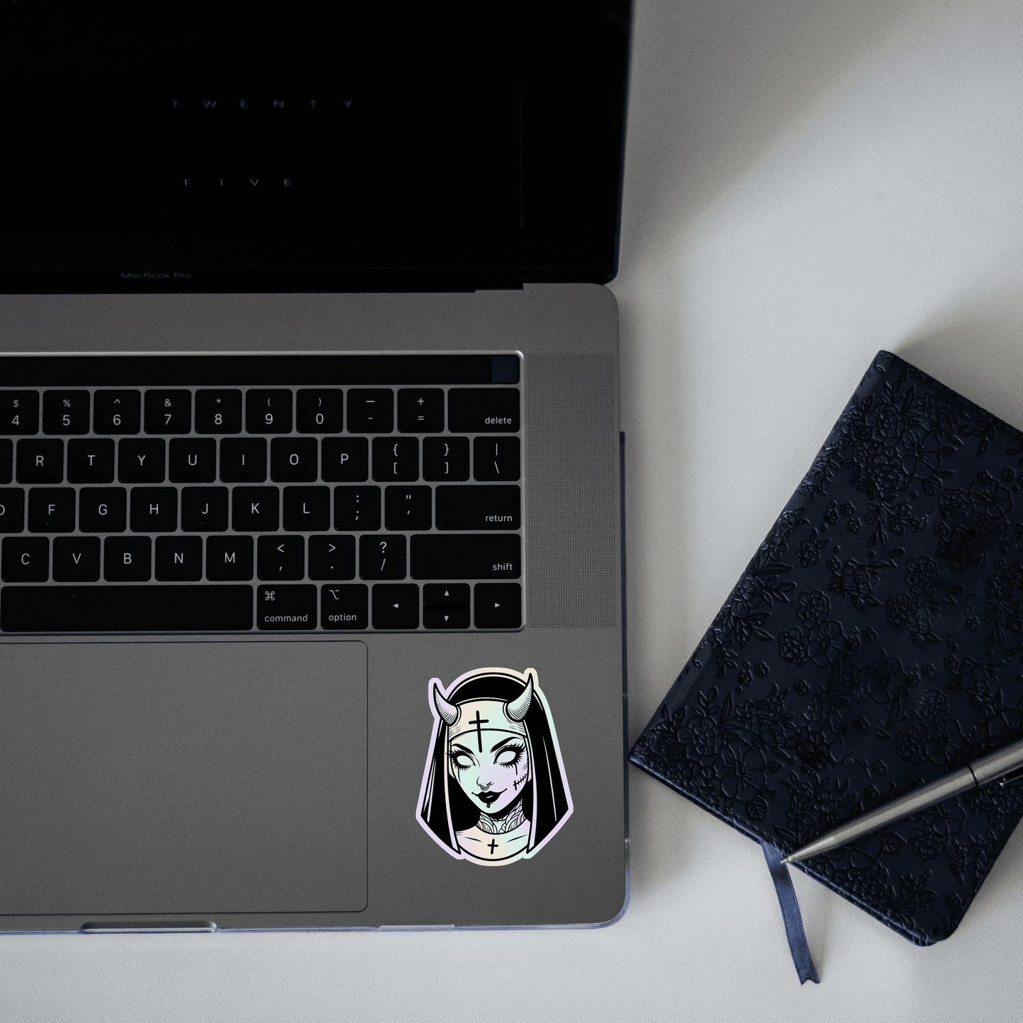 Haunting Nun Holographic Sticker - sticckiz.com