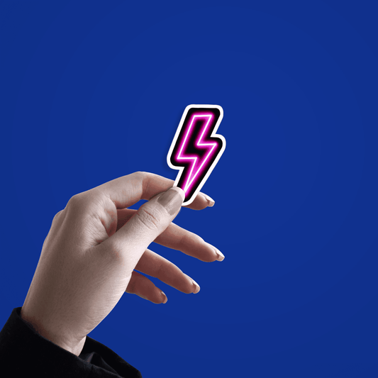 Neon Lighning Bolt Sticker - sticckiz.com
