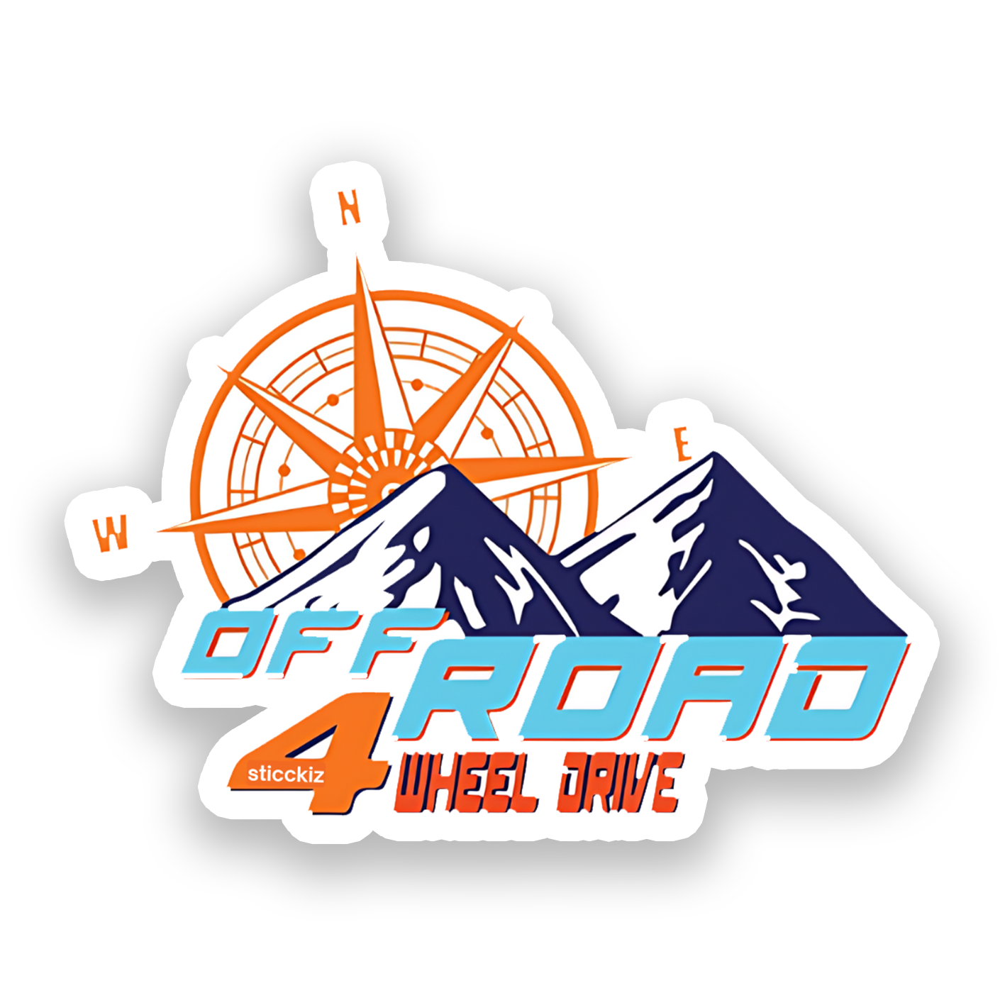 Off Road 4 wheel Bumper Sticker