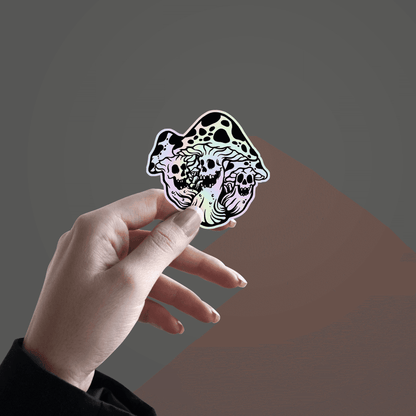 Mashroom Digital Art Holographic Sticker - sticckiz.com