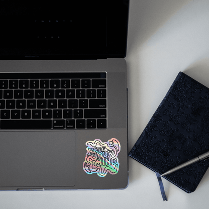Free your Mind Holographic Sticker - sticckiz.com