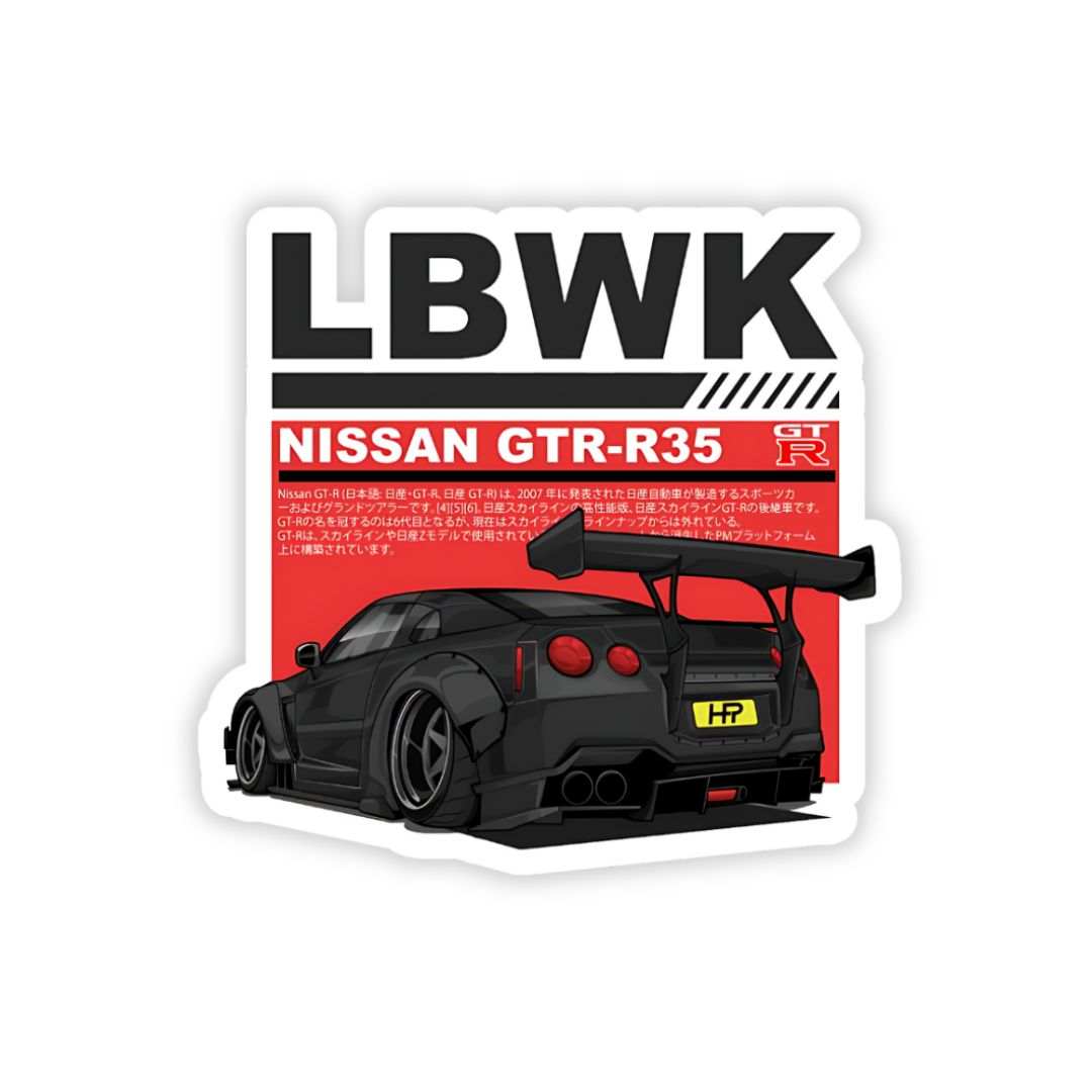 LBWK Nissan GTR-R35 bumper Sticker – sticckiz.com