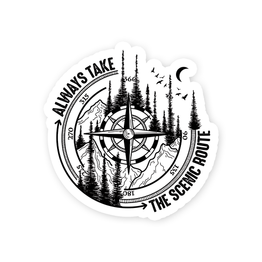 Always take the scenic route Sticker