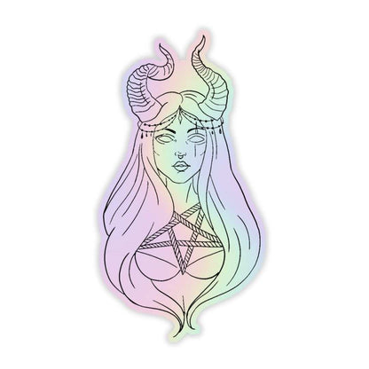 Devil Queen Holographic Sticker - sticckiz.com