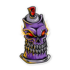 Ghost in Spraypaint Bottle Sticker