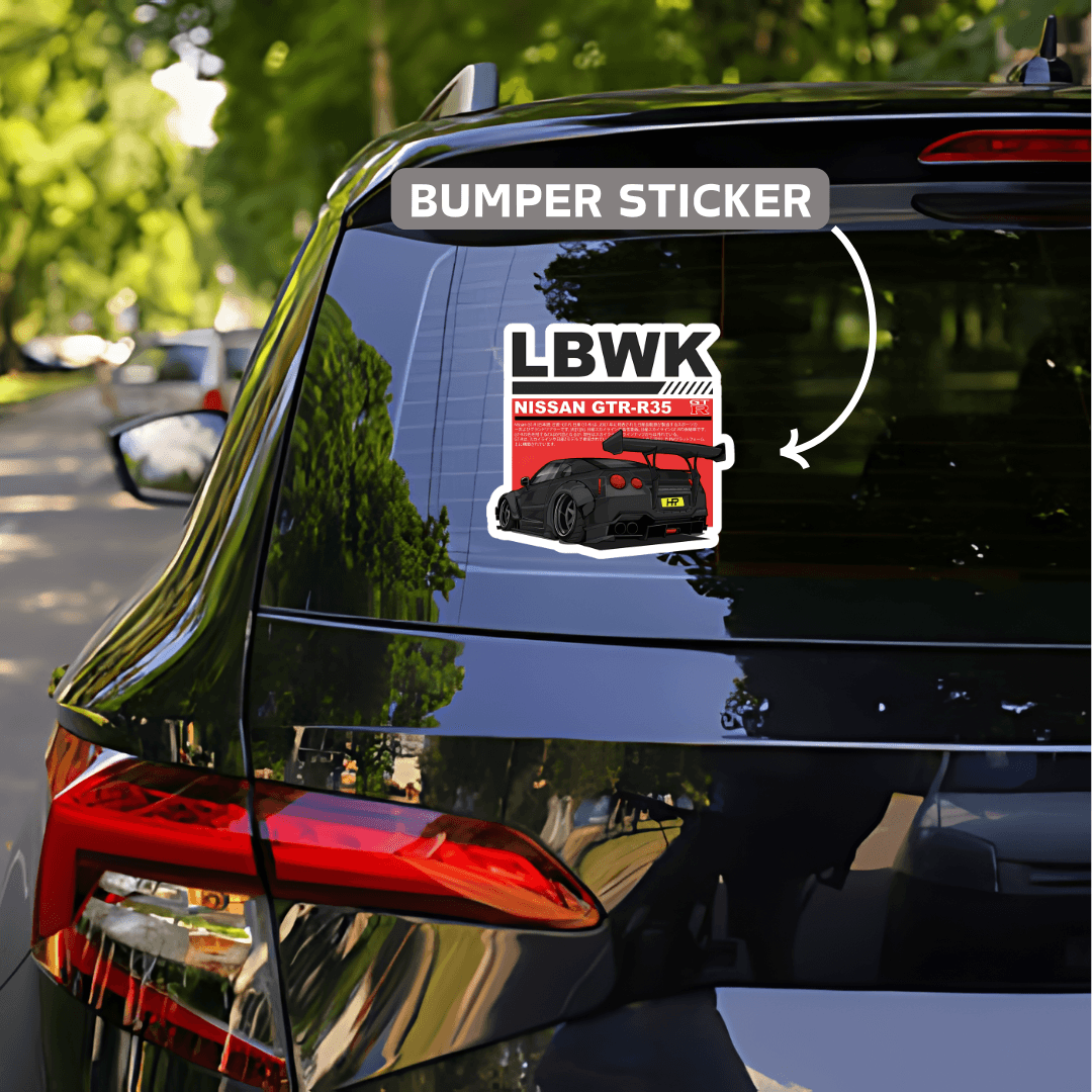 LBWK Nissan GTR-R35 bumper Sticker - sticckiz.com