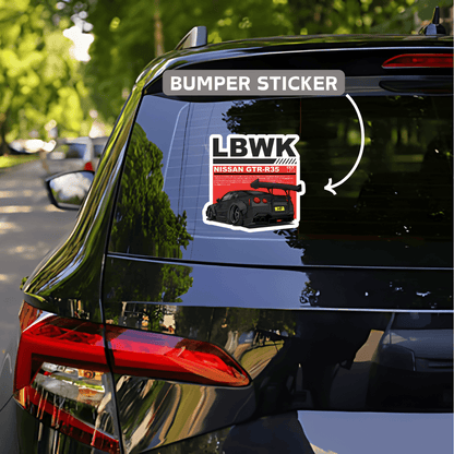 LBWK Nissan GTR-R35 bumper Sticker - sticckiz.com