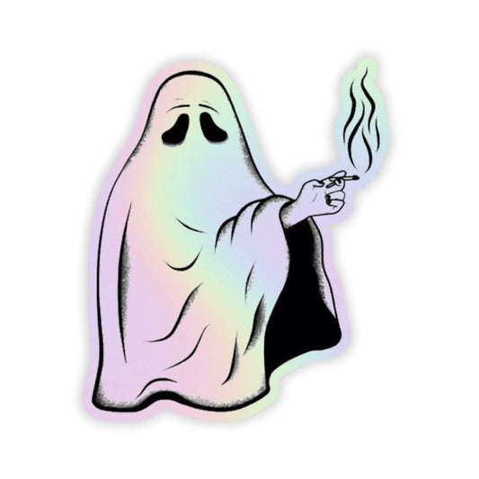 Ghost with C#g#ratt# Holographic Sticker - sticckiz.com