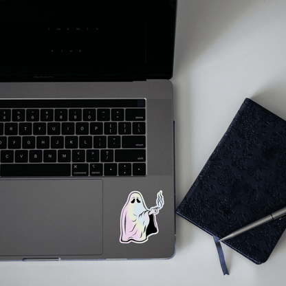 Ghost with C#g#ratt# Holographic Sticker - sticckiz.com
