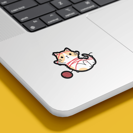 Cute Kitten With Woollen Sticker - sticckiz.com