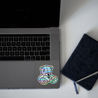 Aesthetic Bear Holographic Sticker - sticckiz.com