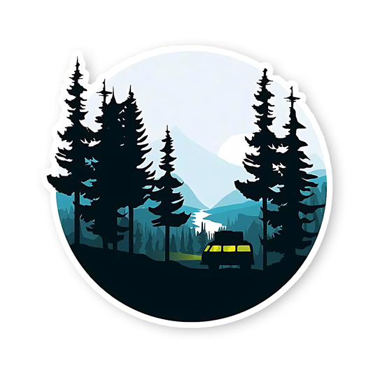 Cold Weather in Forest Sticker