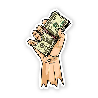 Cash in hand Sticker