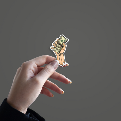 Cash in hand Sticker
