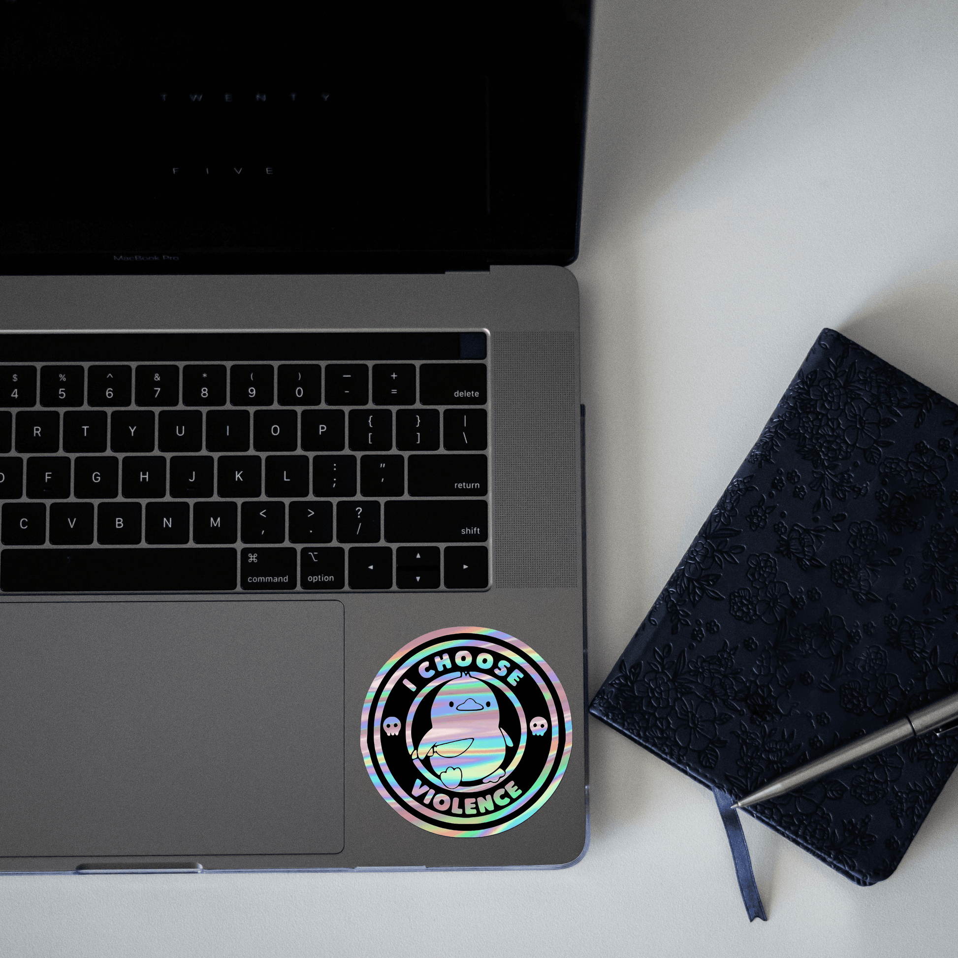 I Choose Violence Holographic Sticker - sticckiz.com