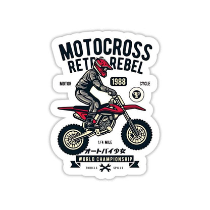 Motocross retro rebel Sticker - sticckiz.com
