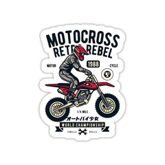 Motocross retro rebel Sticker - sticckiz.com