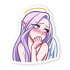Cute Angle in Devil Sticker