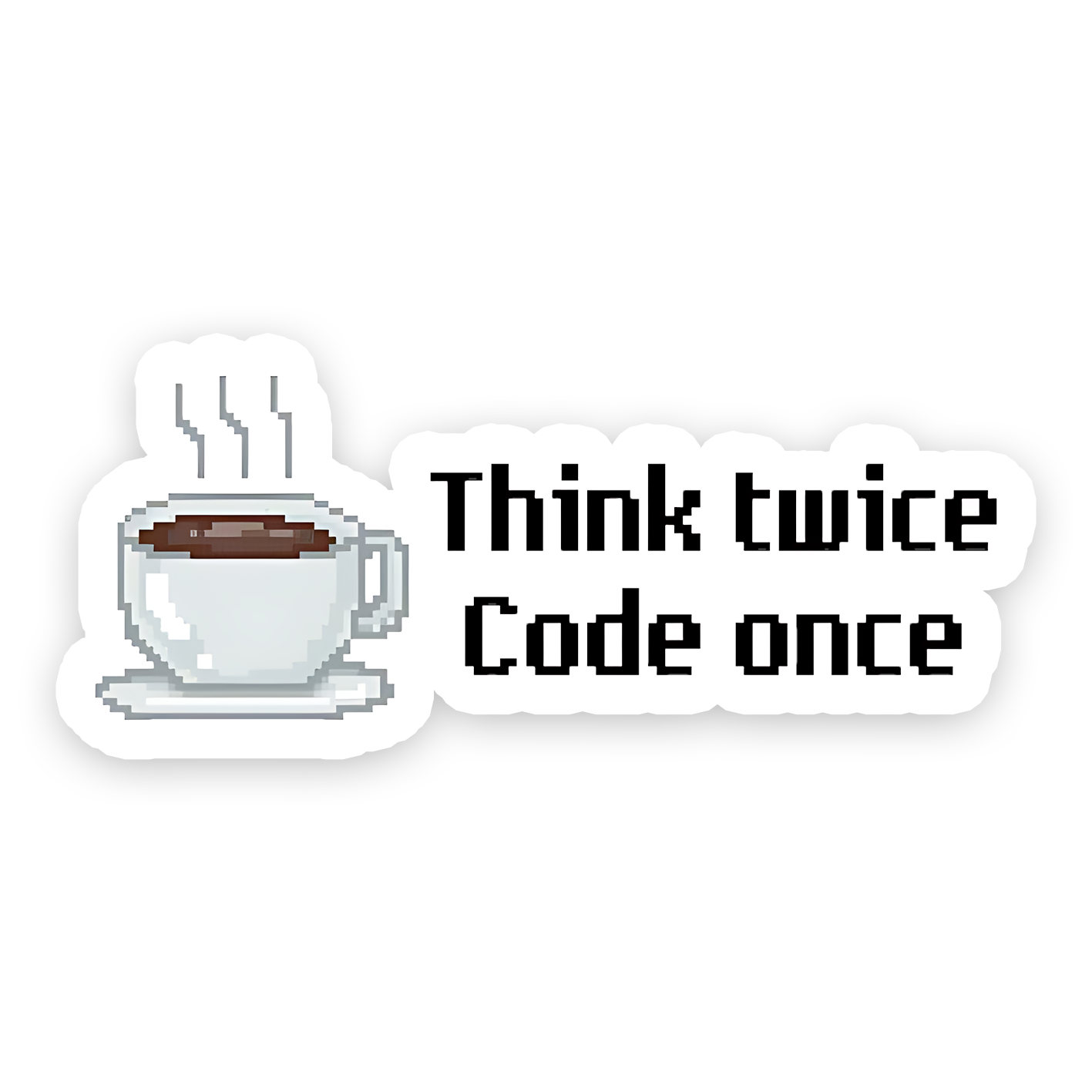 core java professional: think twice code once,... Think Twice code Once Sticker – sticckiz.com