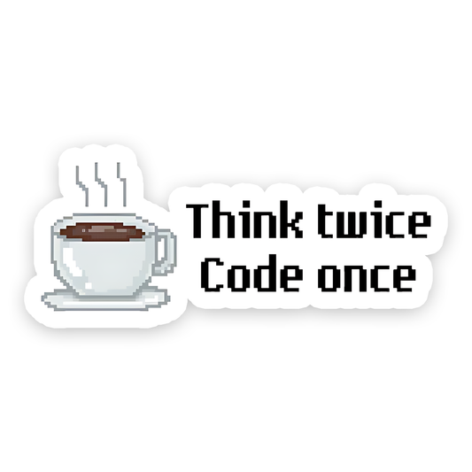 Think Twice code Once Sticker