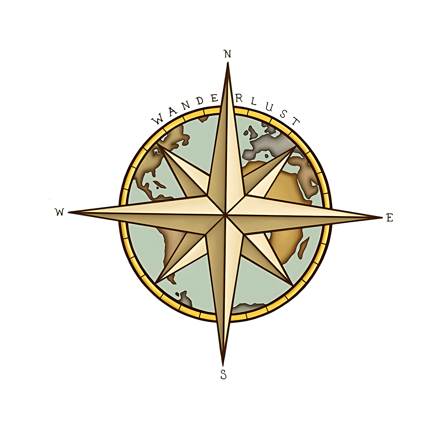 Wanderlust Compass Sticker - sticckiz.com